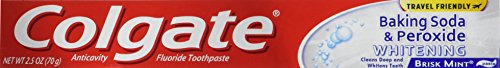 Colgate Whitening with Peroxide and Baking Soda, Brisk Mint, 2.5 Ounce, 4 Pack