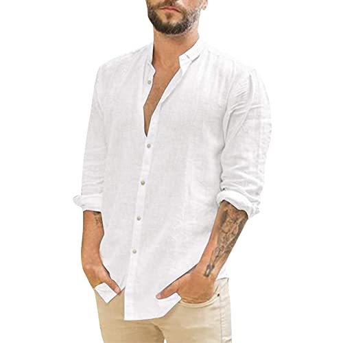 Leinenhemd Herren Hemd Herren Langarm Sommerhemd Herren Regular Fit...