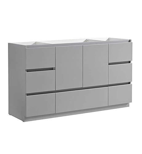 Fresca Lazzaro 60" Gray Free Standing Single Sink Modern Bathroom Cabinet #TOP22