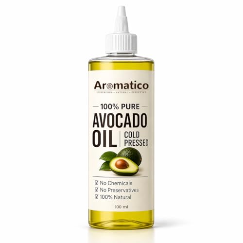 Image of AROMATICO Avocado Oil for Hair & Skin Care - Deep Nourishing Oil Rich in Vitamins for Hair Growth, Scalp Care & Intense Skin Hydration | Multipurpose Daily Use Oil - 100ml