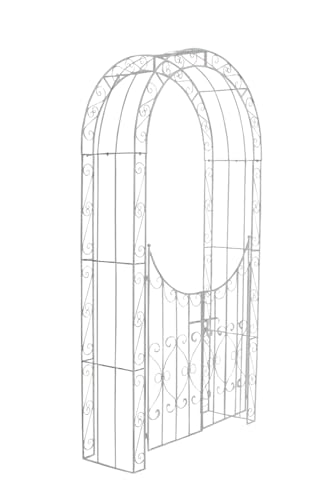 CLP Eisen Rosenbogen Sina I Torbogen Mit Stilvollen Verzierungen I Rankhilfe Im Landhausstil I, Farbe:antik braun