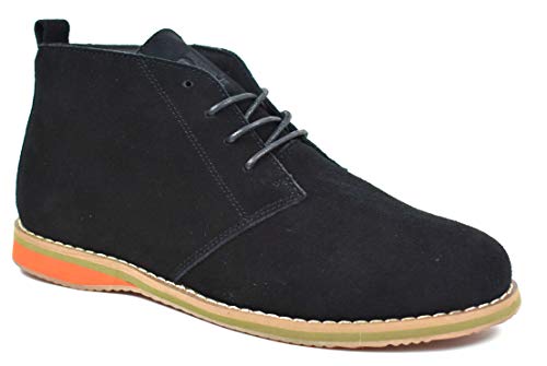 New Desert Fashion Lace Up Suede Smart Boot UK Size 6-11 (EU 44 Black Suede)