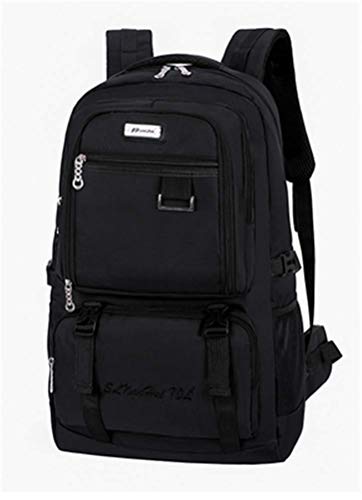 [ジャング] メンズ 登山用 防水 リュックサック 折り畳み アウトドアリュックサック ショルダーバッグ 引越しカバン 旅行 フィットネス 大容量 (ブラック)