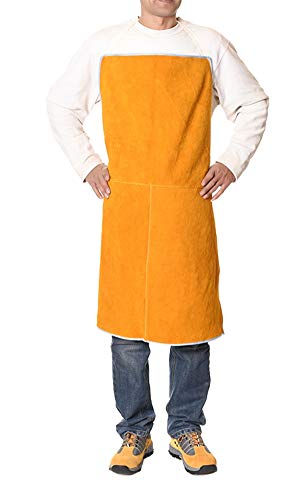 Insun Unisex Werkzeug Schürzen Schweißerschürze aus Rindsleder Arbeitskleidung Schweißer Schürze Hitzebeständige & Flammhemmende Orange 1 70x90cm