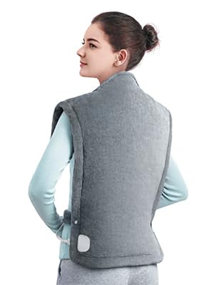 Heating Pad for Neck and Shoulders and Back, Large Heat Pad 25" x 32" | Electric Heating Pad with 6 Heat Settings, 2-Hour Auto-Off, Machine Washable, Light Gray
