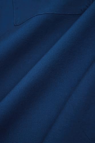 Image of SNITCH Men Casual & Semi-Formal Shirt | Regular Fit Long Sleeve Button-Down Collar Solid Oxford Style | 100% Cotton Breathable Fabric for Office, Date Night