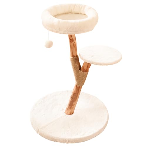 Torre Moderna para Gatos de Interior con 2 Niveles y Poste de Madera miniatura 1