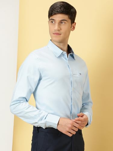 Image of Thomas Scott Men's Cotton Slim Fit 100% Formal Shirt with Spread Collar and Full Sleeves
