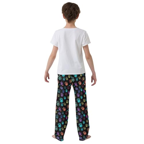 Colorful Animal Paws Pajamas Bottoms with Pockets Comfy Pjs Sleepwear Elastic Waistband Pajamas Pants Lounge Pants3