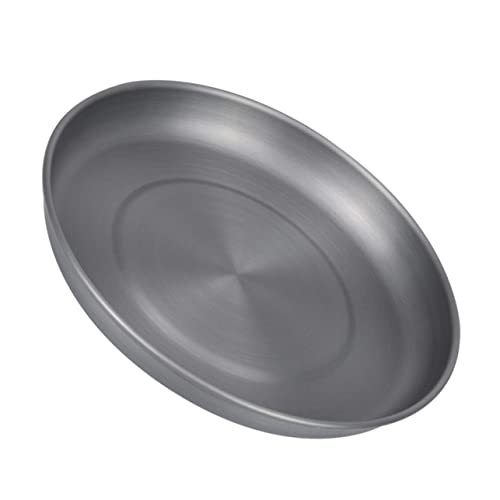 Cabilock 2-pack Aluminum Camping Plates Outdoor Bbq Picnic Pool Serving Tray Lightweight Dinnerware for Bbq Accessories