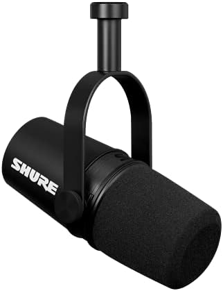 Shure MV7X XLR Podcast Microphone - Pro Quality Dynamic Mic for Podcasting & Vocal Recording, Voice-Isolating Technology, All Metal Construction, Mic Stand Compatible, Optimized Frequency - Black