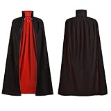 yolsun Red-black Reversible Cape for Adult, Halloween Costume Witch Vampire Cape Costume