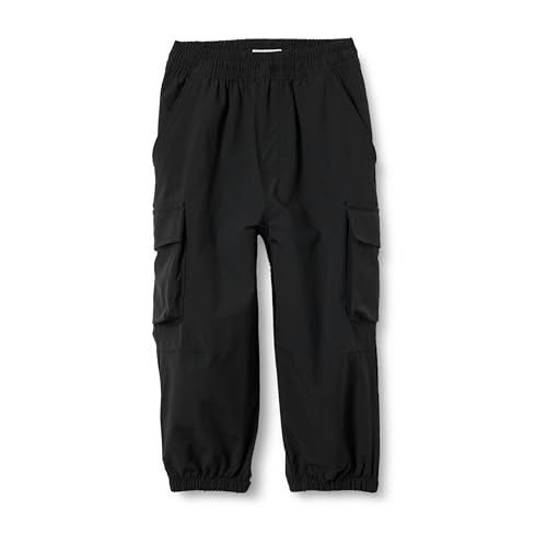 Amazon Essentials Unisex Kids' Cargo Parachute Pant, Black, X-Large