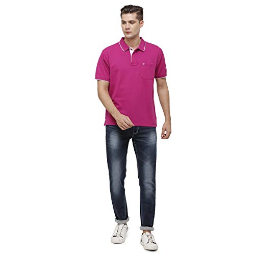 Image of Classic Polo Mens Cotton Blended Solid Half Sleeve Regular Fit Polo Neck T-Shirt