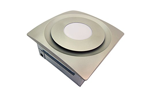 Aero Pure AP 90H-SL SN A90H-SL AP90H-SL OR Slim Fit Bathroom Fan with LED Light & Humidity Sensor, 90 CFM, Satin Nickel Finish