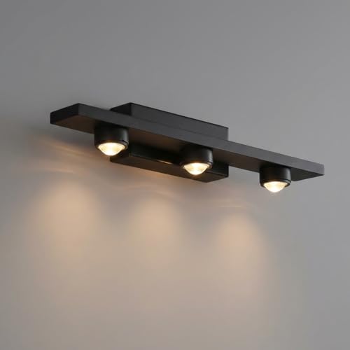 Image of Modern Mirror Light with 3 LED Heads | 3 Color LED Wall Light for Bathroom & Living Room | Metal Wall Mount Vanity Light Fixture for Home Decoration | Indoor Use Only