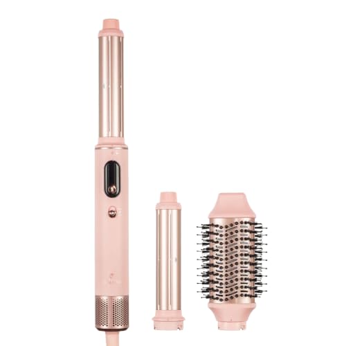 Calista EliteAir Multi-Style Dryer Gen 2 Pink 3-in-1 Hair Dryer Blow Dryer Brush & Hair Curler with Curling Barrel Attachments Lightweight Hair Tools for Women Volumizing Blow Dry Brush Hairdryer