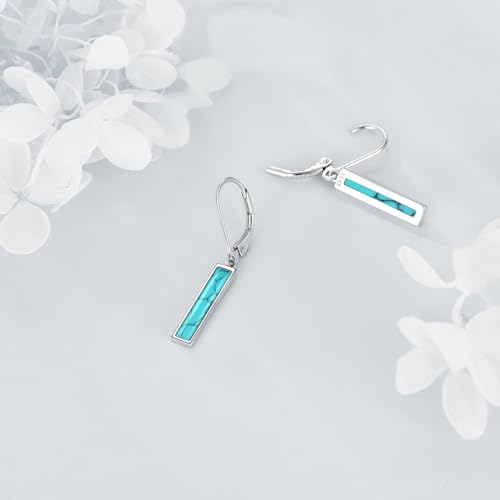 CRMAD Abalone Shell Bar Earrings for Women Sterling Silver Leverback Earrings Abalone Jewelry Gift4