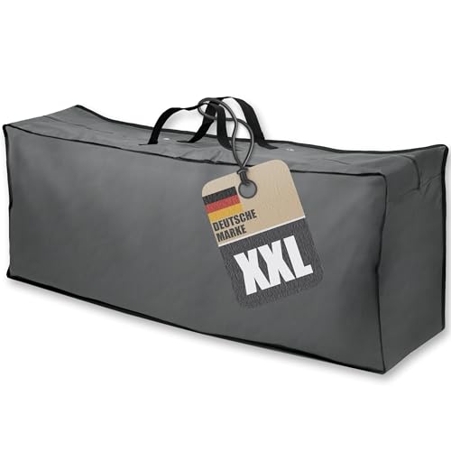 bonsport Schutzhülle für Polsterauflagen 130 x 32 x 50 cm - Wasserabweisende Tasche für Auflagen - Gartenauflagen Aufbewahrungstasche aus 600D Polyester