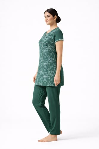 Image of Duchess Women's Cotton Printed Long Length Night Suit Set
