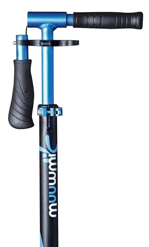 muuwmi Aluminium Scooter Plus - Tretroller, 205 mm, ABEC 7, GS-gepr&uuml;ft, h&ouml;henverstellbar, XL-Deck, blau-schwarz
