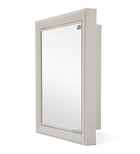 Nilkamal-Gem-Rich-Look-Bathroom-Plastic-Corner-Cabinet-with-MirrorBathroom-Mirrors-1-Door-Storage-Ivory Plastic Corner Cabinet with Mirror