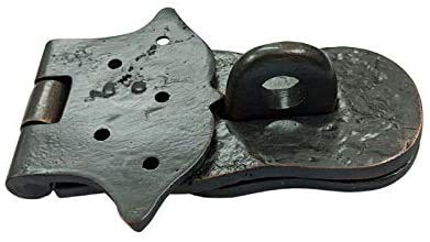 Image of Adonai Hardware inchParan inch Heavy Duty Cast Iron Safety Locking Hasp and Staple (6 inch x 2 Pack, Oil Rubbed Bronze) for Vintage Pirates Treasure Chest, Trunks, Wooden Jewelry Box, Cases, Furniture and Sheds