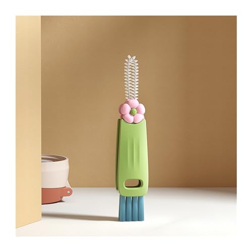 3 in 1 Cup Lid Cleaning Brush?Sealing Cover Cleaning Brush?2024 New Crevice Cleaning Brush,Straw Cleaner Brush?Cup Cleaning Brush?Cleaning Brush for Sealed Food Storage containers with lids (1, GREEN)