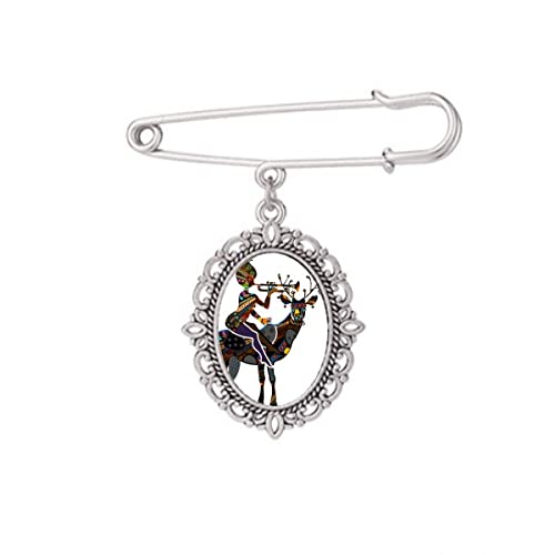 Broche femme africaine haut de gamme en taille M pour sublimer un châle