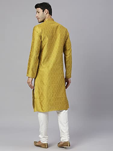 Image of Rajubhai Hargovindas Men's Jacquard Work Kurta Set