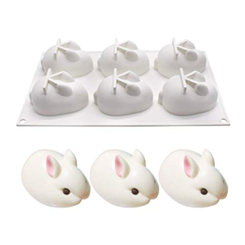 Easter Rabbit Molds 3D Easter Rabbit Bunny Silicone Mold DIY Baking Moulds Bakeware Trays Tool Cake Topper Decorative Cooking Supplies for Chocolate Fondant Candy Candies Ice Cake Decoration