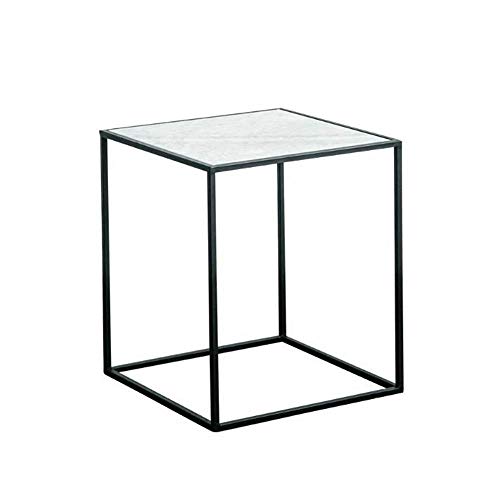 Marble Coffee Table Black Wrought Iron Sofa Side Table Fashion Square Marble Coffee Table Black Wrought Iron Sofa Side Table Fashion Square