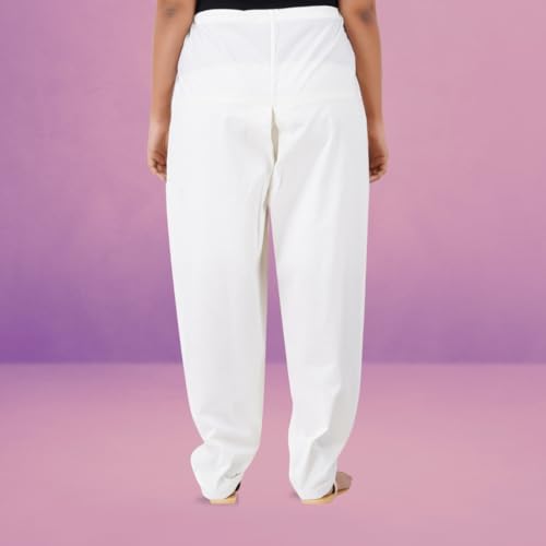 Image of Happy Bunny Salwar Pant - Modern Style Pure Cotton for Women - Ethnic Semi Patiala Trouser - Office,Home - All Day Comfort Wear with Drawstring