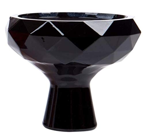 MOB Diamond Hookah Bowl â€“ Solid Glass Bowl for Every Style of Hookah â€“ Durable and Long Lasting (Black)