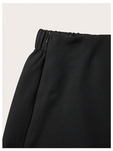 Floerns Women's Plus Size Solid Elastic Waist Wrap Drawstring Front Short Skirts3