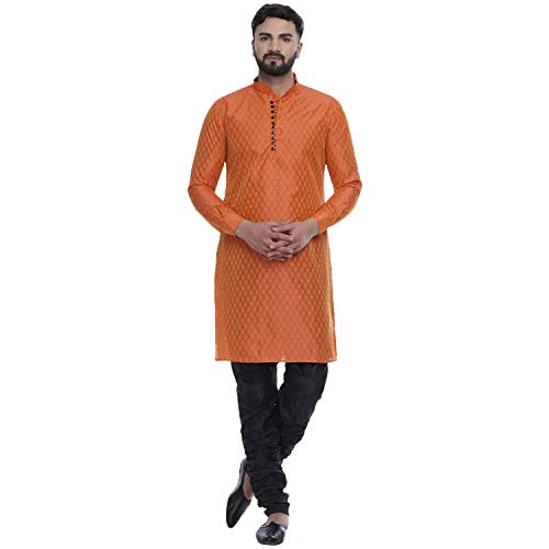 Image of Veera Paridhaan Men's Ethnic Jacquard Printed Long Straight Kurta