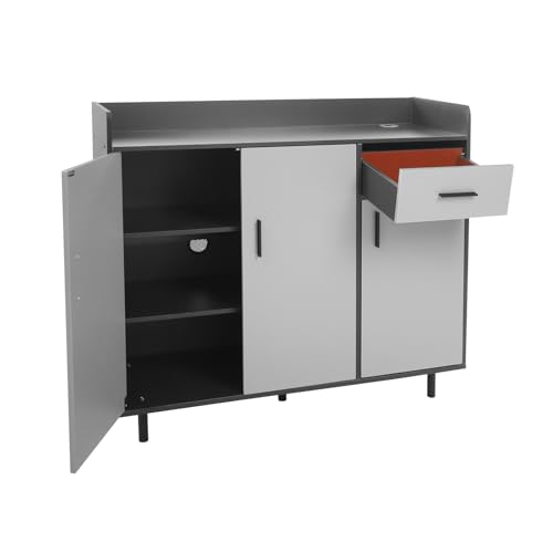 Zalydala Armoire de cuisine | Commode | Étagère de cuisine avec tiroir et armoire | Charge maximale 60 kg | Dimensions du produit : 100 x 34 x 92 cm et résistante à l'humidité | Pour cuisine, salon