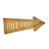 Éclairage de direction de hot-dog : avec rétro américain, il a l'air distinctif, éclairage de décoration de hot-dog