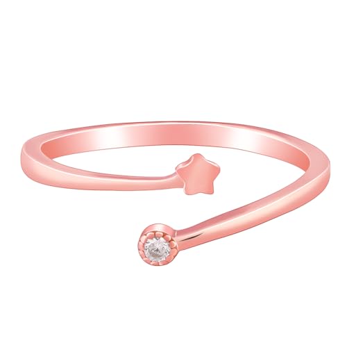 Image of GIVA 925 Silver Rose Gold Starlit Ring, Adjustable | Gifts for Women and Girls | With Certificate of Authenticity and 925 Stamp | 6 Months Warranty*