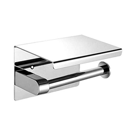 Porte Papier Toilette avec Etagère Support Papier Toilettes Porte Papier Toilette 304 Acier Inoxydable Brossé Porte Rouleau WC pour Salle de Bain Mural Serria