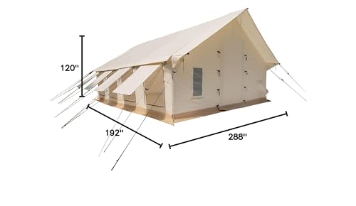 WHITEDUCK Alpha Pro Canvas Wall Tent - Waterproof 4 Season Outdoor Camping & Hunting Tent with Heavy-Duty Aluminum Frame for Large Groups & Families (16'x24', Water-Resistant) - Image 9