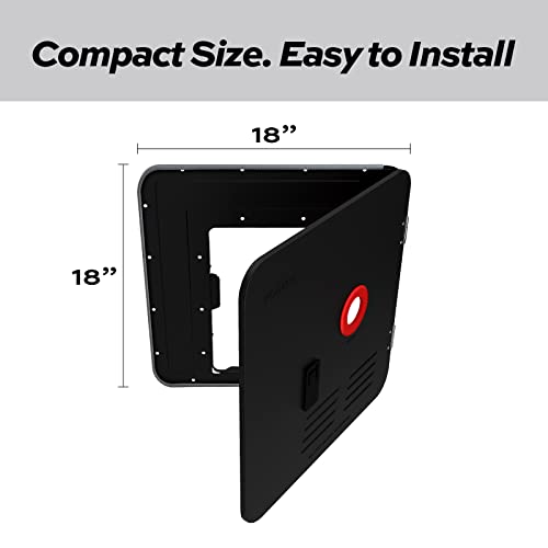 Image of FOGATTI 18 inch x 18 inch RV Water Heater Door, Black | ONLY Door kit for FOGATTI RV Tankless Water Heaters, Water Heater not Included