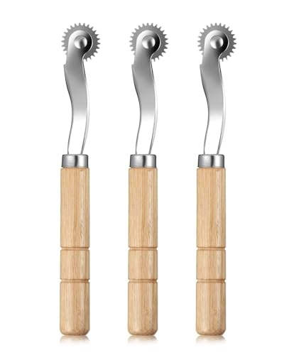 QLEUIFT Rueda de calco, 3 Piezas DIY Costura Pounce Wheel Perforador de Madera Herramienta Rueda de calco para Corte de patrón