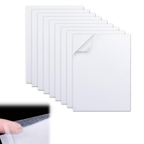 Hojas Adhesivas de Doble Cara Hoja Adhesiva Fuerte Tamaño A4 Hojas de Cinta Autoadhesivas Hojas Autoadhesivas Papel Pegajosas para Manualidades, Albumes de Fotos, Decoración del Hogar, 10 Piezas