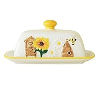 Beurrier en céramique : fabriqué à partir de céramique lisse, ce récipient à beurre est un jeu d'enfant à nettoyer. Il suffit de le laver avec de l'eau ou de le mettre au lave-vaisselle pour un nettoyage rapide et sans tracas Choix de cadeau attentio...