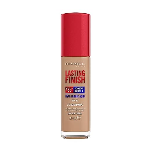 Rimmel London, Lasting Finish, Base de maquillaje, 200 - Soft Beige, 30ml
