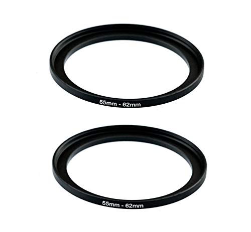 Fotasy 2-Pcs 55-62mm Step-Up Ring Adapter
