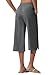 Willit Women's Wide Leg Capris Pants Lightweight Travel Pants Quick Dry Summer Walking Athletic UPF50+ Pockets Deep Grey S