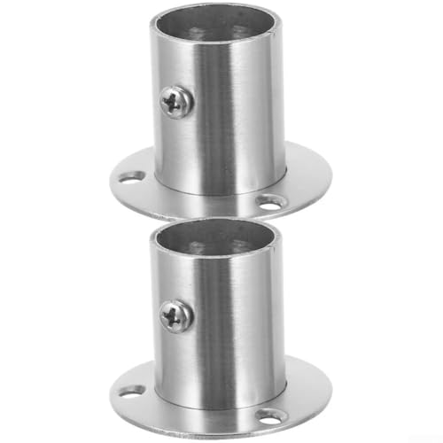 Eficiente configuración de armario con 2 barras de armario de acero inoxidable resistentes y soportes (32 mm)