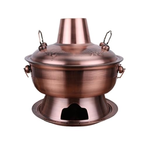 Olla de Hot Pot de Carbón de Acero Inoxidable 28cm Cobre miniatura 1